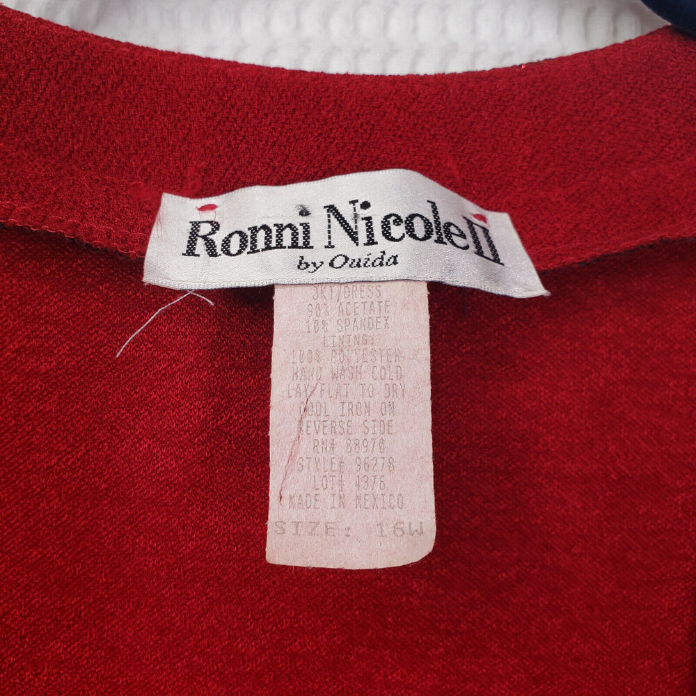 Vintage Ronni Nicole II Sparkly Cardigan Womens 16W Red Jacket Evening Holiday - Picture 3 of 11